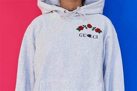 ava nirui releases a gucci x champion bootleg hoodie|Women's Designer Luxury Sweatshirts .